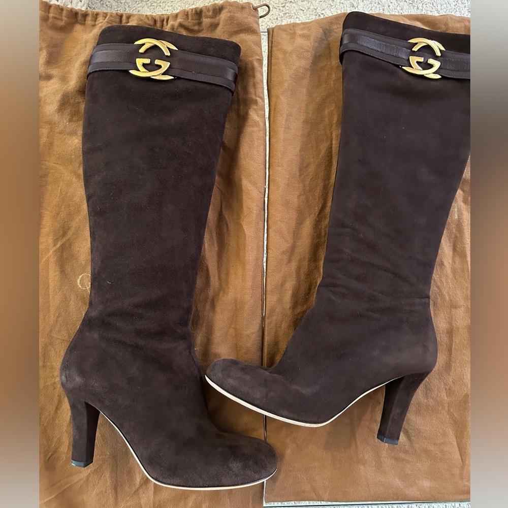 Gucci vintage suede below the knee boot